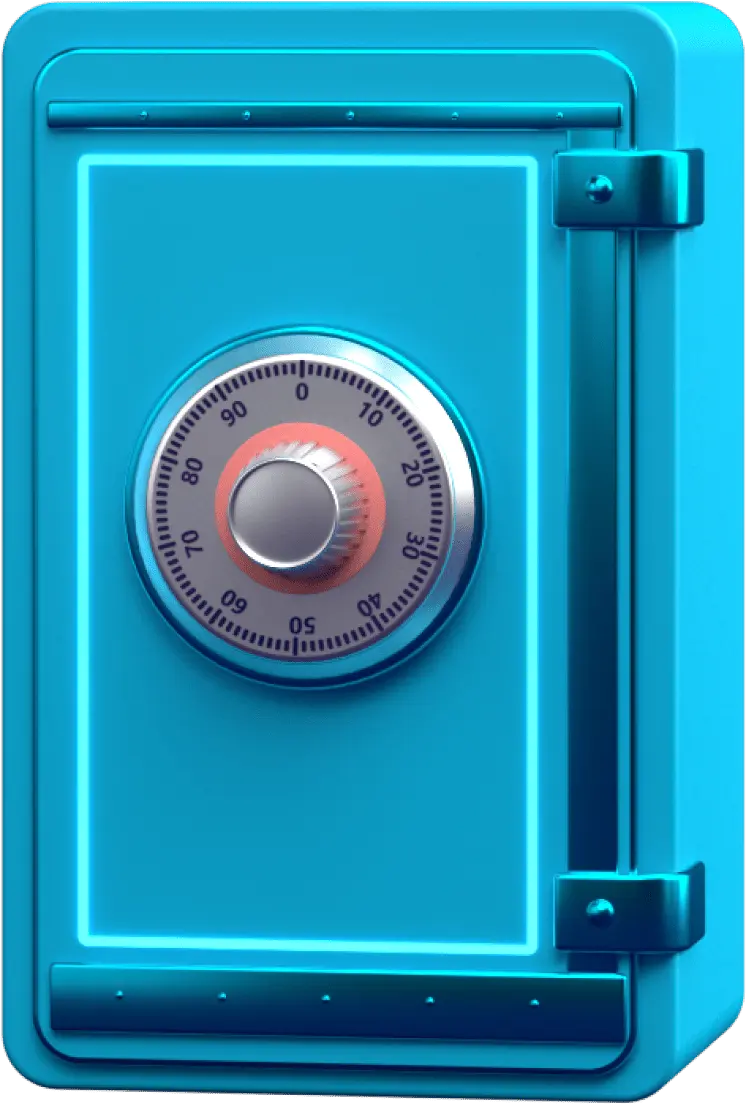 A metallic vault illustration